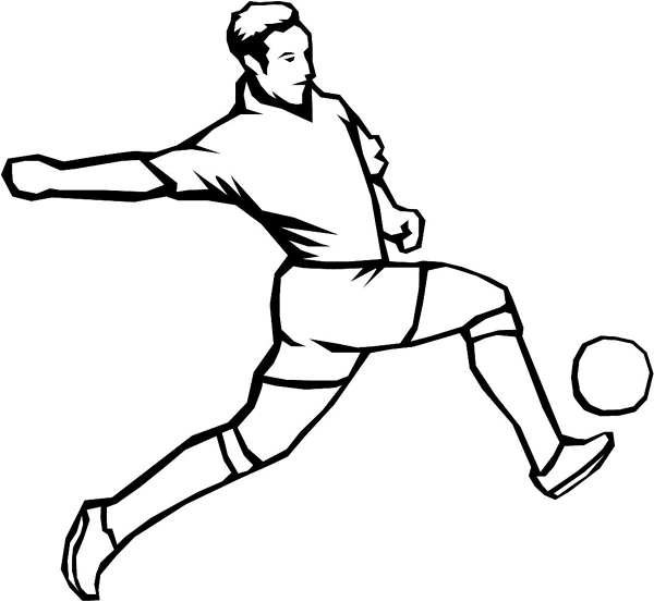 Soccer player sports action vinyl sticker. Personalize on line. sport_152