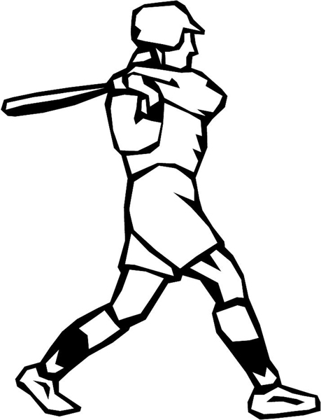 Baseball batter action sports sticker. Personalize on line. sport_154