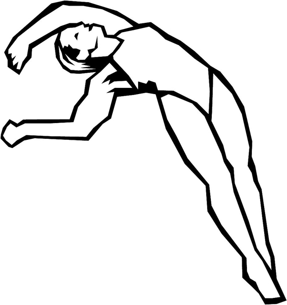 Lady gymnastics sports action vinyl decal. Customize on line. sport_156