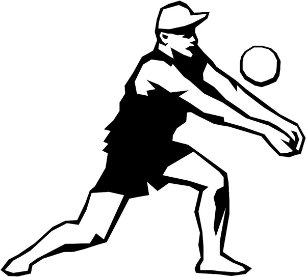 Volleyball action sports decal. Customize on line. sport_167