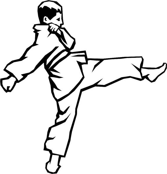 Karate action sports sticker. Customize on line. sport_173