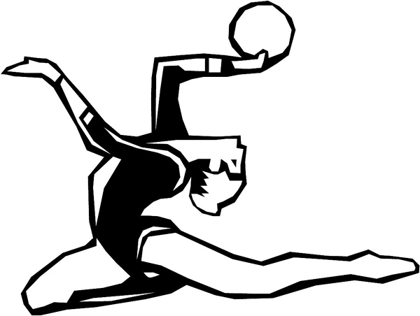 Lady acrobatics sports action vinyl decal. Customize on line. sport_180