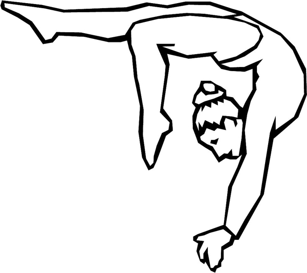 Lady acrobatics action sports sticker. Customize on line. sport_182