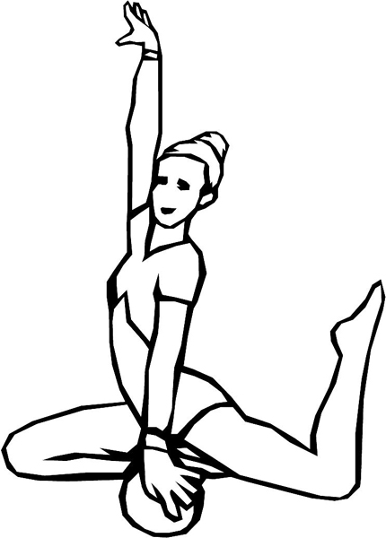 Lady Gymnast action sports sticker. Customize on line. sport_186
