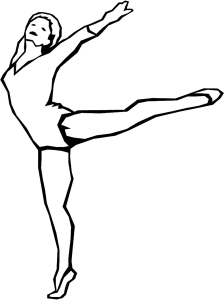 Ballet dancer sports action vinyl decal. Customize on line. sport_187