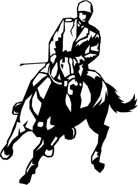 Horse and rider sports action vinyl sticker. Personalize on line. sport_193