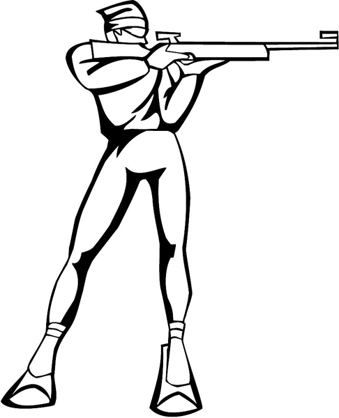 Rifle shooting action sports sticker. Customize on line. sport_200