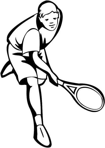 Tennis player vinyl action sports sticker. Make it personal on line. sport_228