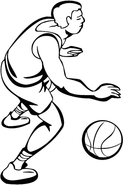 Basketball player action sports decal. Personalize on line. sport_232
