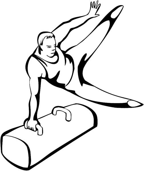 Gymnast action sports sticker. Personalize on line. sport_236