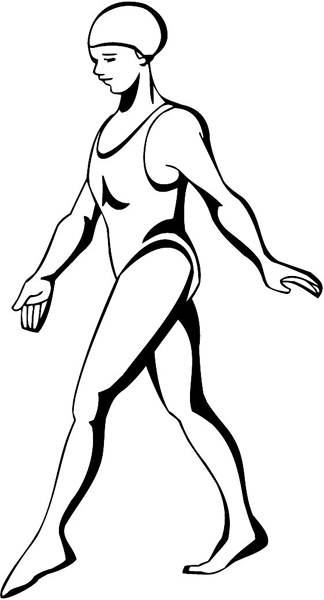 Lady swimmer vinyl sports decal. Customize on line. sport_242