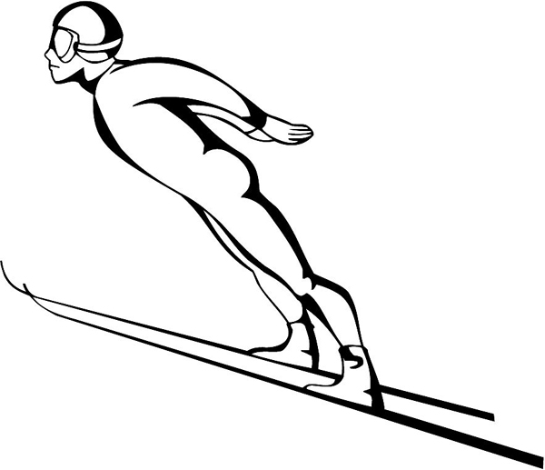 Skiing sports action vinyl sticker. Customize as you order. sport_244