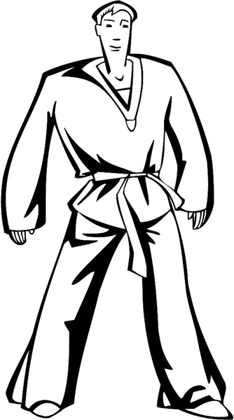 Karate athlete action sports sticker. Customize on line. sport_246
