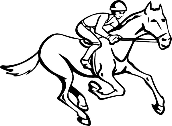 Horse and jockey action sports decal. Customize on line. sports-MISC_4BL_01
