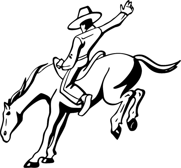 Bronc buster action vinyl sports sticker. Personalize on line. sports-MISC_4BL_07