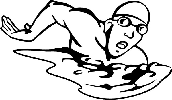 Swimmer action sports decal. Personalize on line. sports-MISC_4BL_09