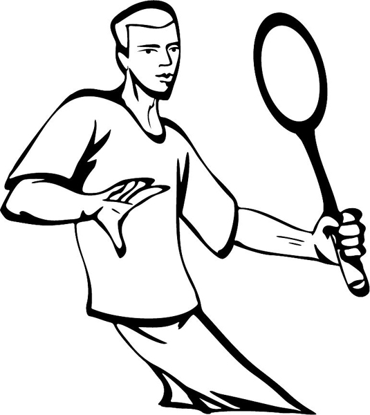 Tennis player vinyl sports decal. Customize on line. sports-MISC_4BL_20