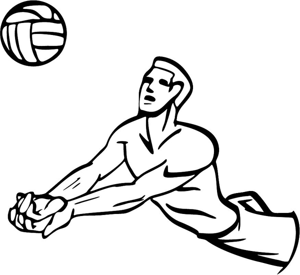 Volleyball action sports decal. Customize on line. sports-MISC_4BL_26
