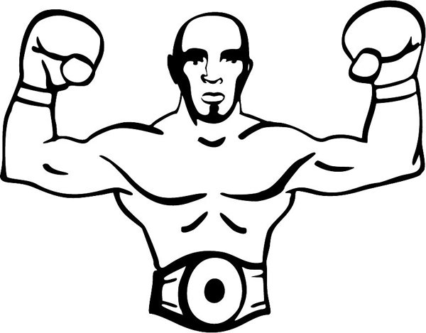 Boxing winner action sports sticker. Personalize on line. sports-MISC_4BL_31