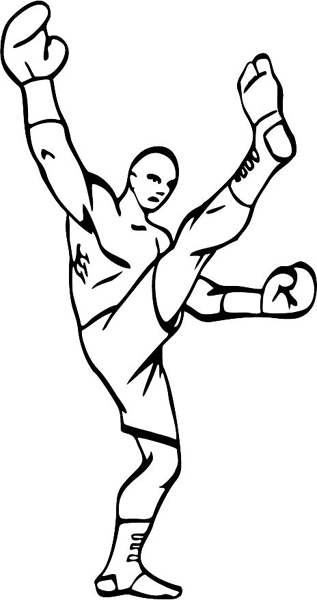 Kickboxer sports action vinyl decal. Personalize on line. sports-MISC_4BL_33