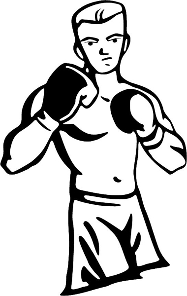 Boxing action sports sticker. Personalize on line. sports-MISC_4BL_36