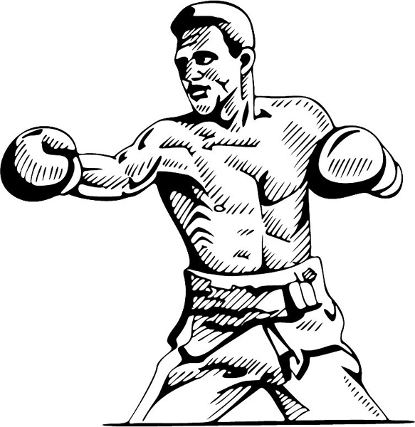 Boxing action sports decal. Customize on line. sports-MISC_4BL_38