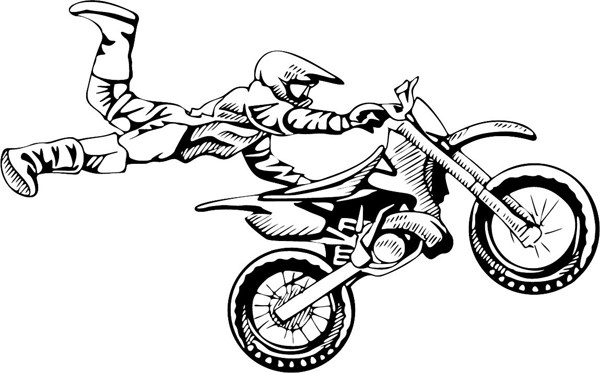 Motorcyclist action sports decal. Customize on line. sports-MISC_4BL_40