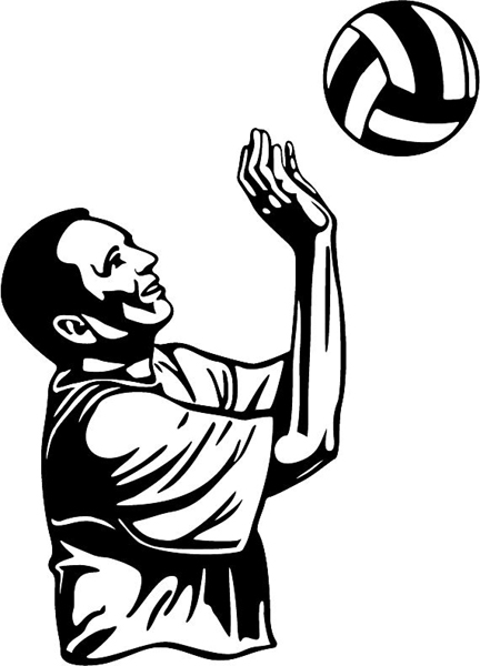 Volleyball sports action vinyl decal. Customize on line. sports-MISC_5BL_16