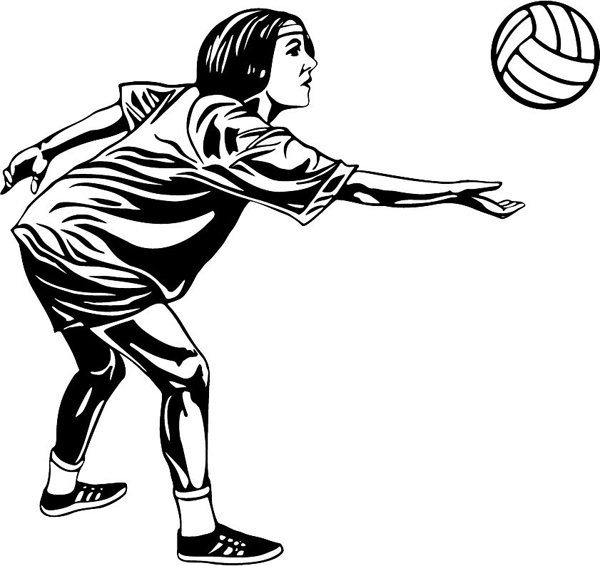 Lady's volleyball sports decal. Personalize on line. sports-MISC_5BL_24