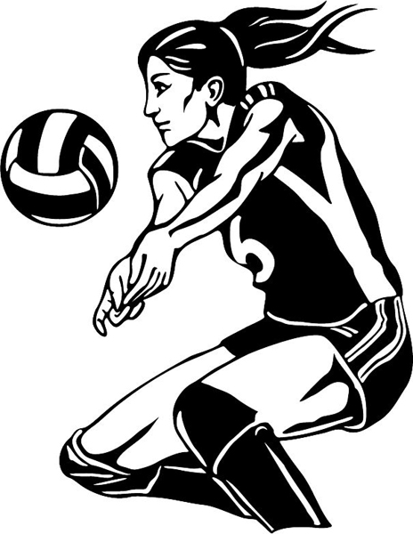 Lady volleyball player vinyl sports sticker. Make it personal on line. sports-MISC_5BL_25