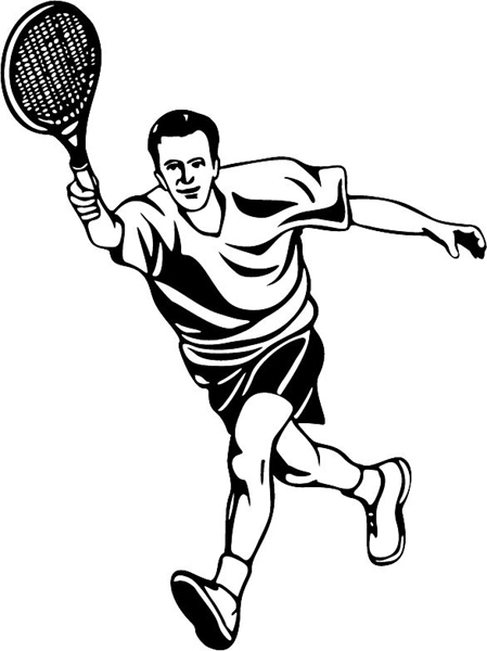 Tennis player sports action sports decal. Customize on line. sports-MISC_5BL_32