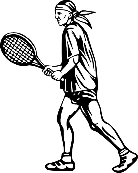 Tennis player action sports decal. Personalize on line. sports-MISC_5BL_35