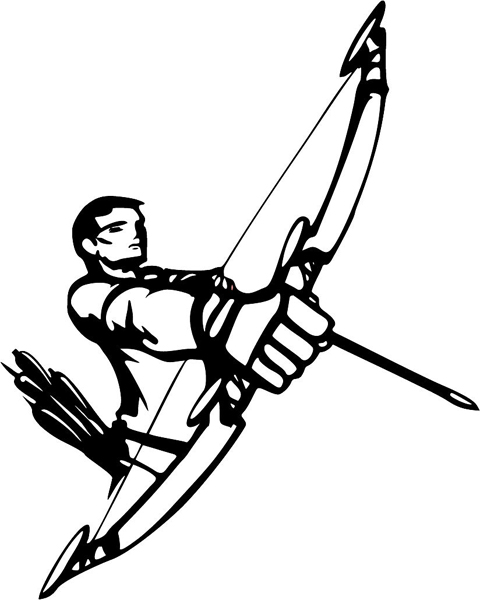 Archery sports action vinyl decal. Customize as you order. sports-MISC_5BL_40