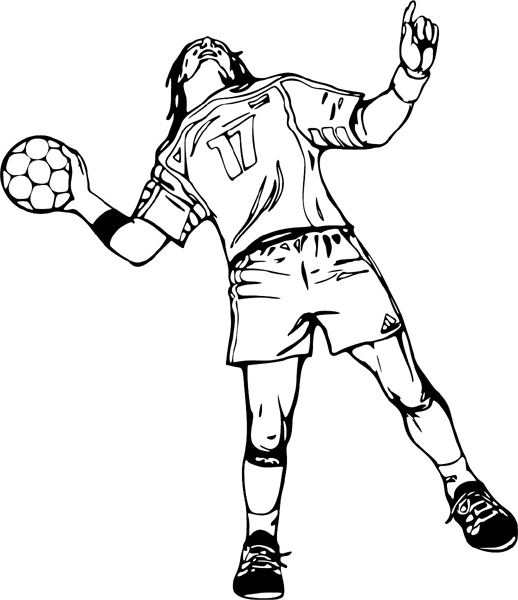 Soccer player sports action vinyl decal. Customize as you order. sports-MISC_6BL_28