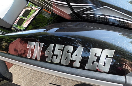 Carbon Fiber with Chrome Outline Boat Numbers