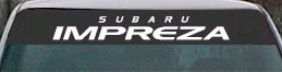 Subaru Impreza custom glass lettering