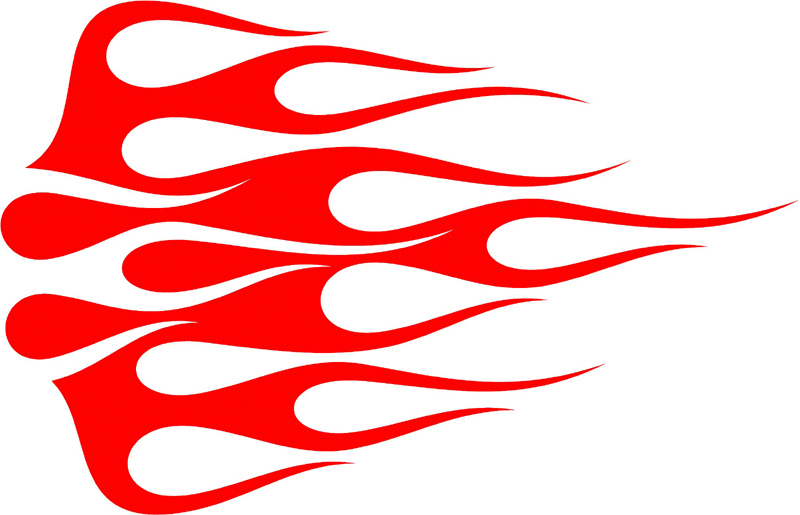 CLASSIC_21 Classic Red Flames Graphic Decal Stickers Customized Online