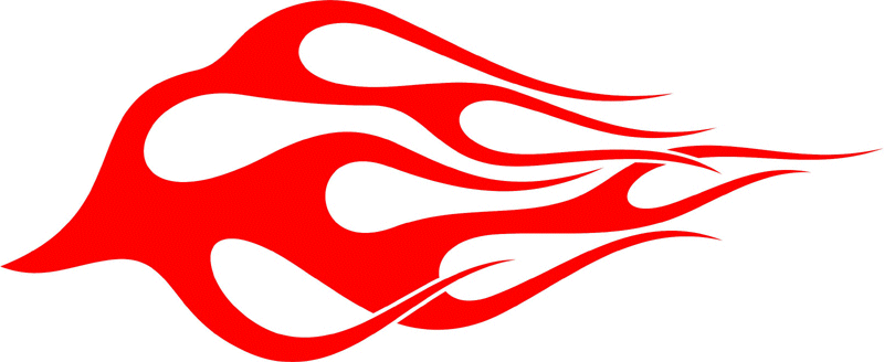 CLASSIC_37 Classic Red Flames Graphic Decal Stickers Customized Online