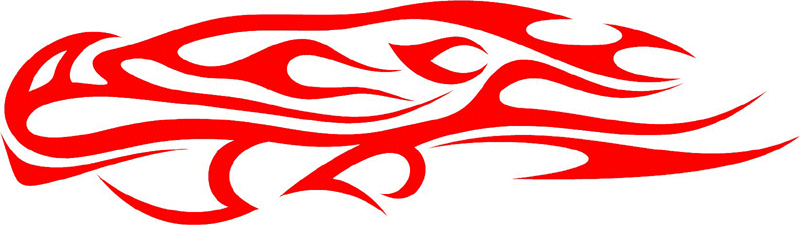 CRAZY_29 Crazy Flames Graphic Flame Decal