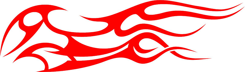 CRAZY_30 Crazy Flames Graphic Flame Decal
