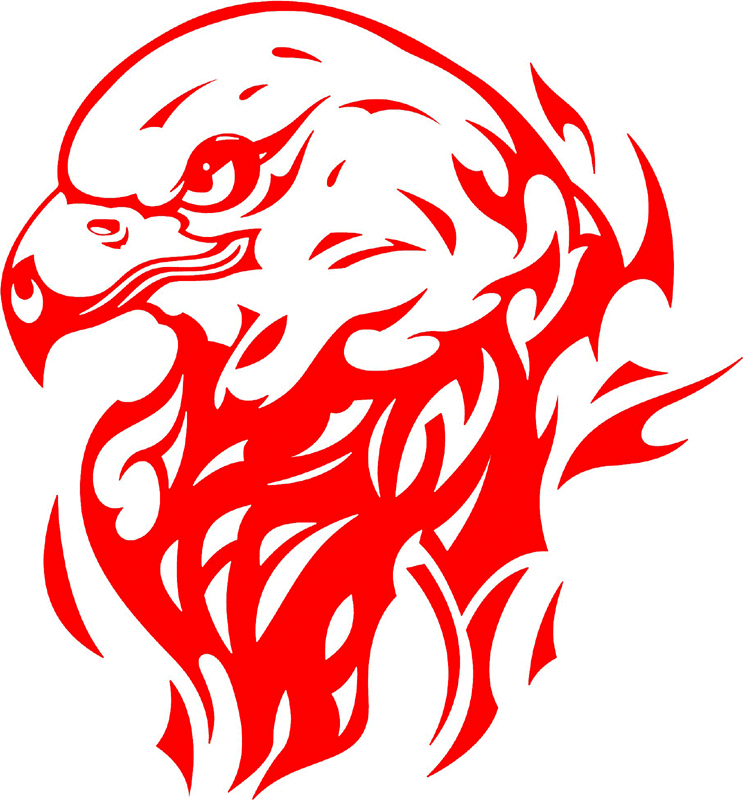 fleh_00 Flaming Eagle Head Graphic Flame Decal