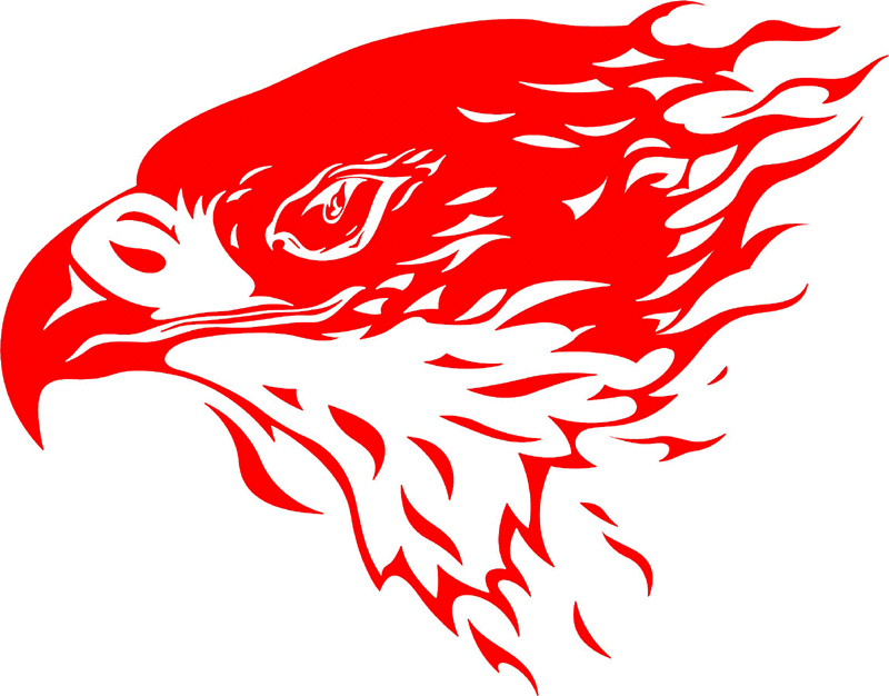fleh_03 Flaming Eagle Head Graphic Flame Decal