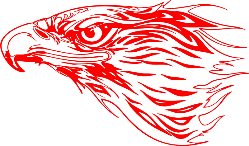 fleh_04 Flaming Eagle Head Graphic Flame Decal