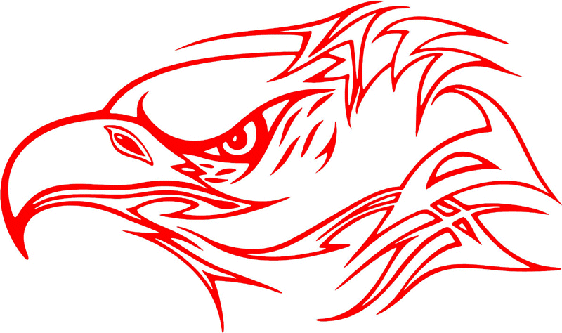 fleh_25 Flaming Eagle Head Graphic Flame Decal
