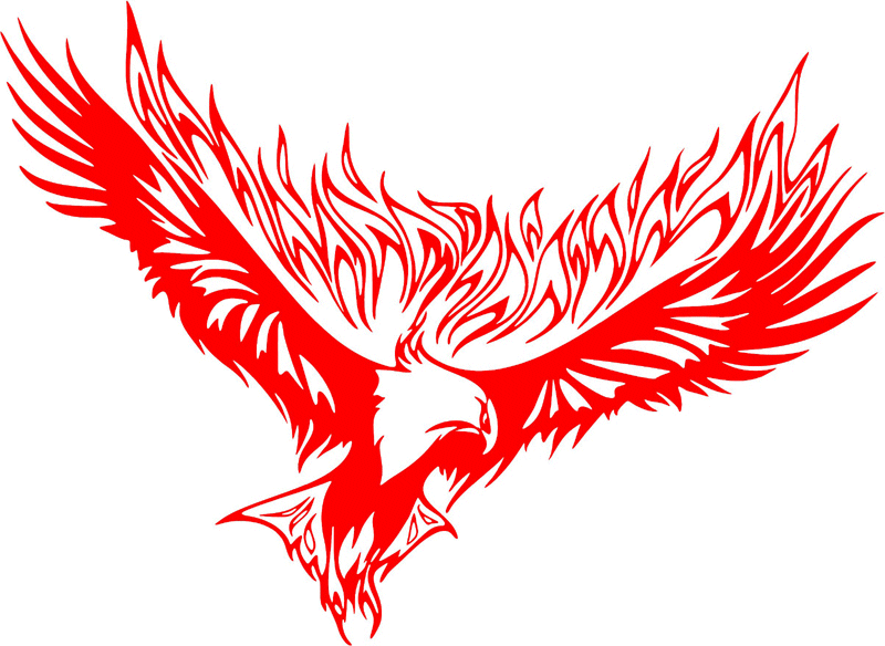 fle_30 Flaming Eagles Graphic Flame Decal
