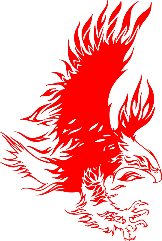 fle_31 Flaming Eagles Graphic Flame Decal