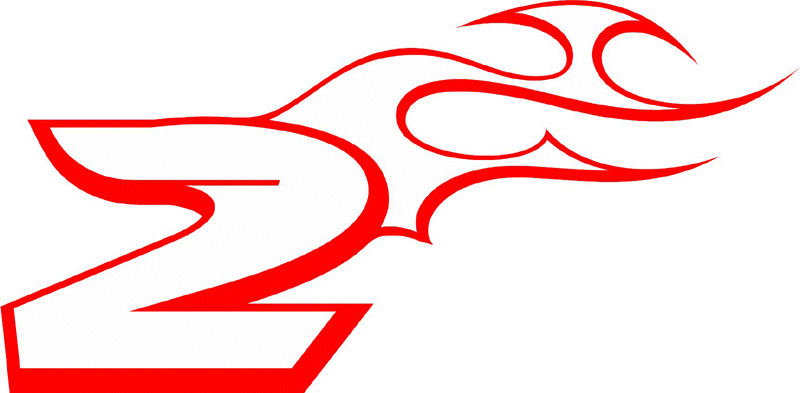 RT_RIGHT_2 Racing Flaming Numbers Graphic Flame Decal