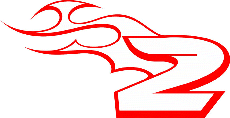 TR_LEFT_2 Racing Flaming Numbers Graphic Flame Decal