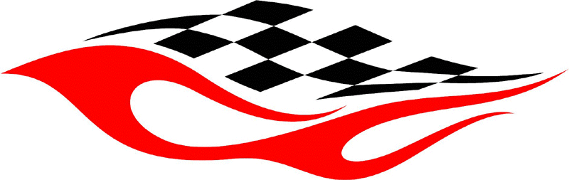 RACING_09 Racing Flames Graphic Flame Decal