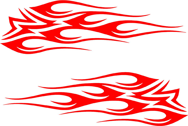 side_45 Side Flames Graphic Flame Decal